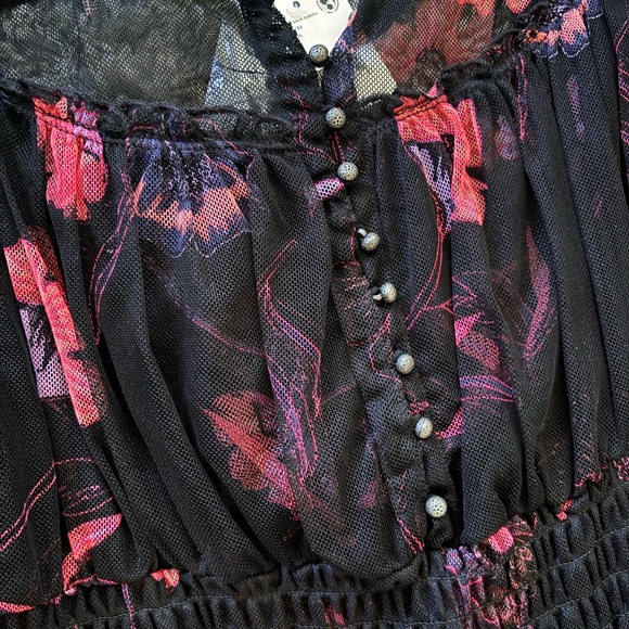 Free People Sheer Floral Banded Waist Top - Picture 3 of 6